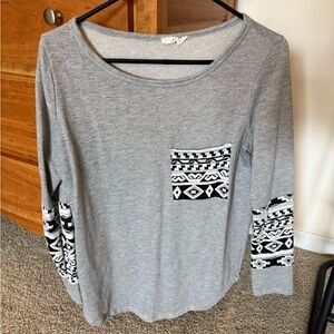 Gray Patterned Women's Top